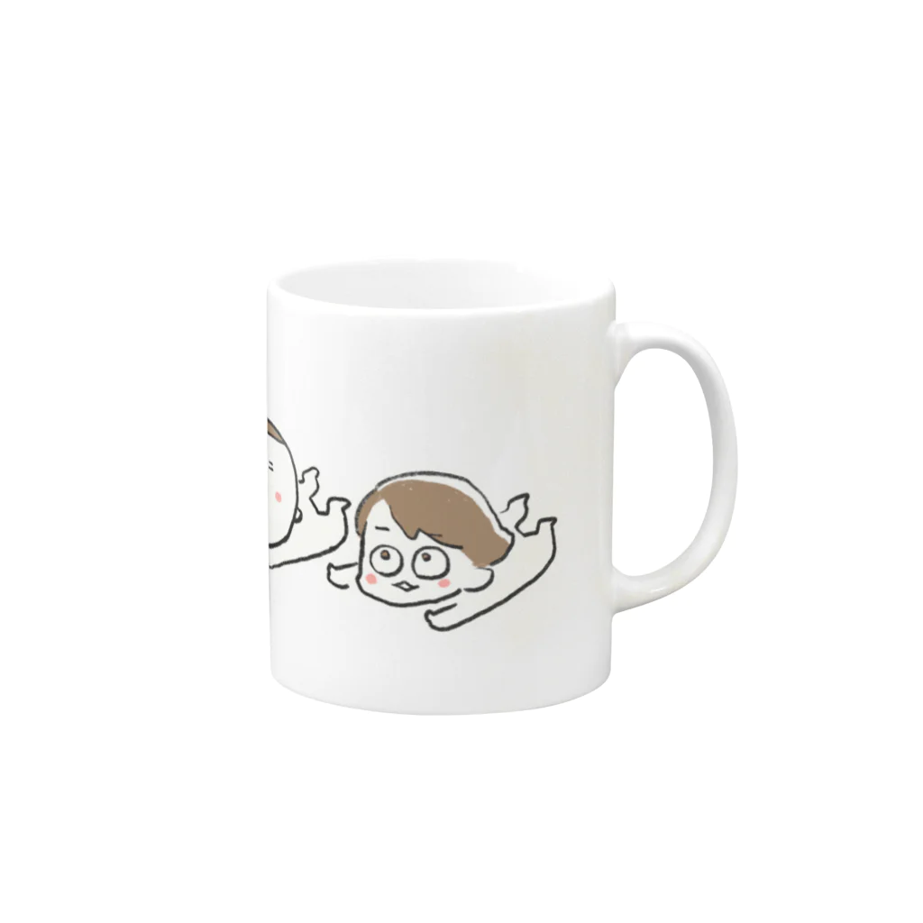 ふっくらボリサットの滑り込む夫と妻 Mug :right side of the handle