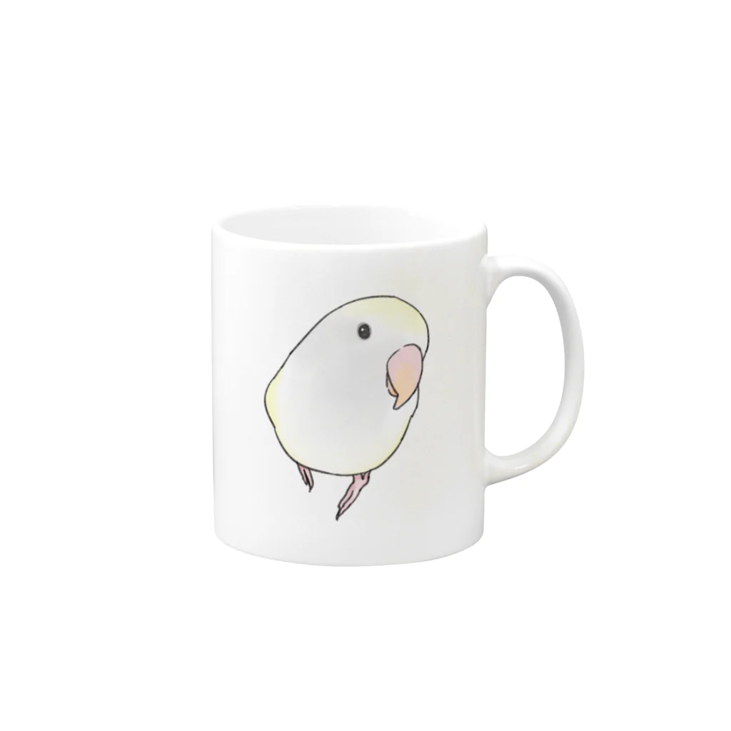 まめるりはことりのコザクラインコ　バイオレットパイドちゃん【まめるりはことり】 Mug :right side of the handle