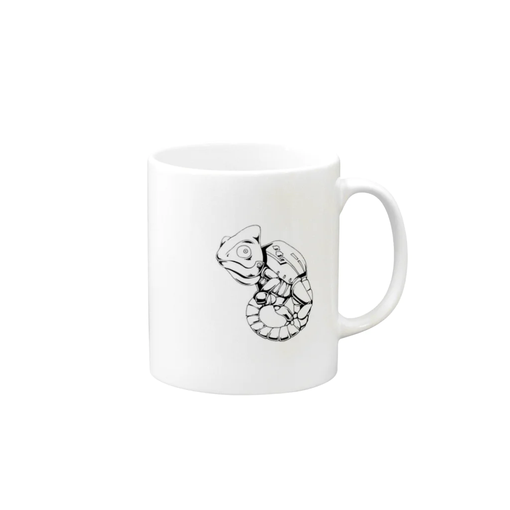 RinA0358slのmechanic chameleon Mug :right side of the handle