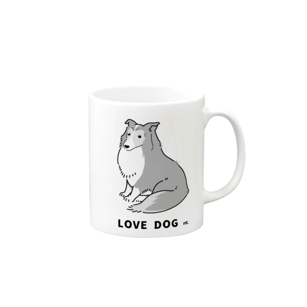 怪物タンクのLOVE DOG:シェルティ Mug :right side of the handle