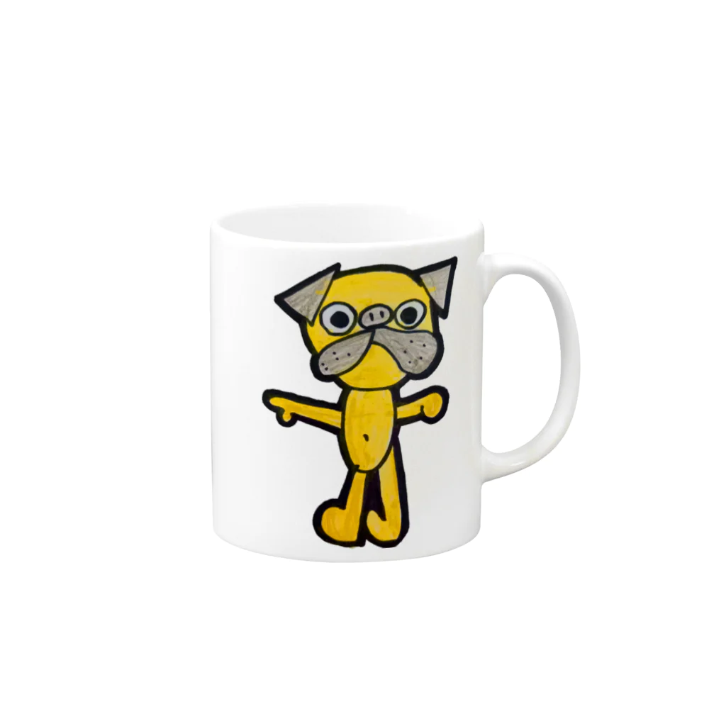 momo3momo3のおパグちゃん Mug :right side of the handle