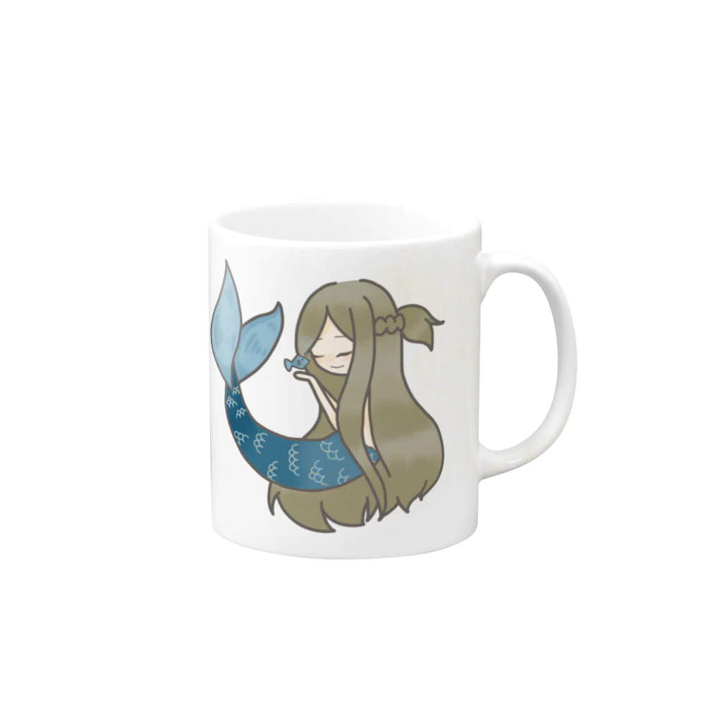 Jackalope Houseのおっとり人魚 Mug :right side of the handle