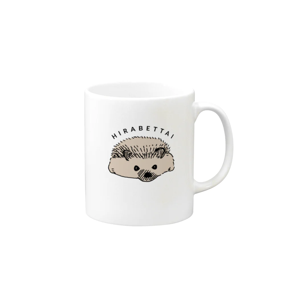 safarimanの平べったいハリネズミ Mug :right side of the handle