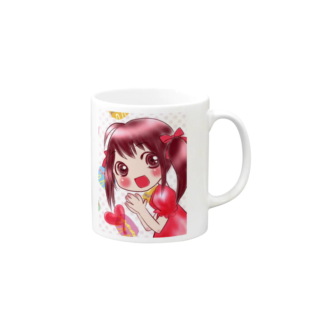 美紅姉＠EATｰMEｱｹﾞのリンゴちゃん Mug :right side of the handle