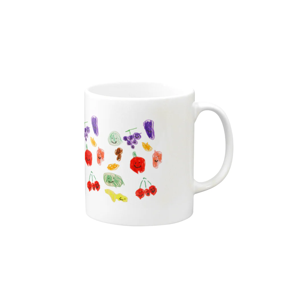 ばぶばぶのくだものくん Mug :right side of the handle