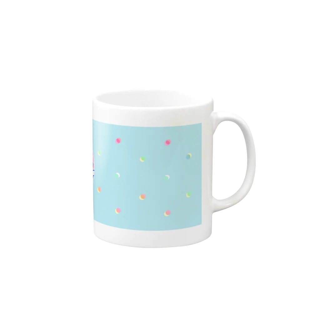 PONPOCのSUMMERぽちだぬマグカップ Mug :right side of the handle