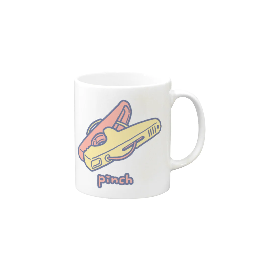 pinchのかわいいピンチ Mug :right side of the handle