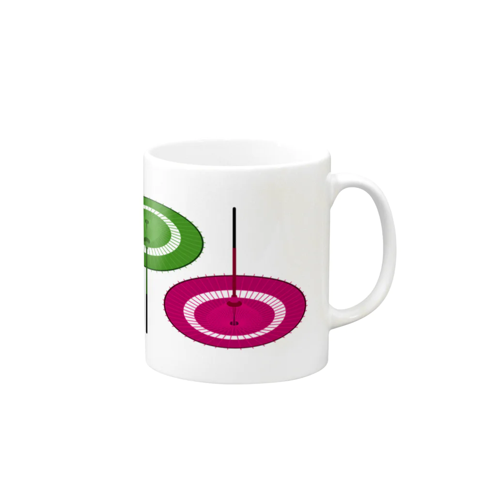 GraphicersのJapanese Parasol Mug :right side of the handle