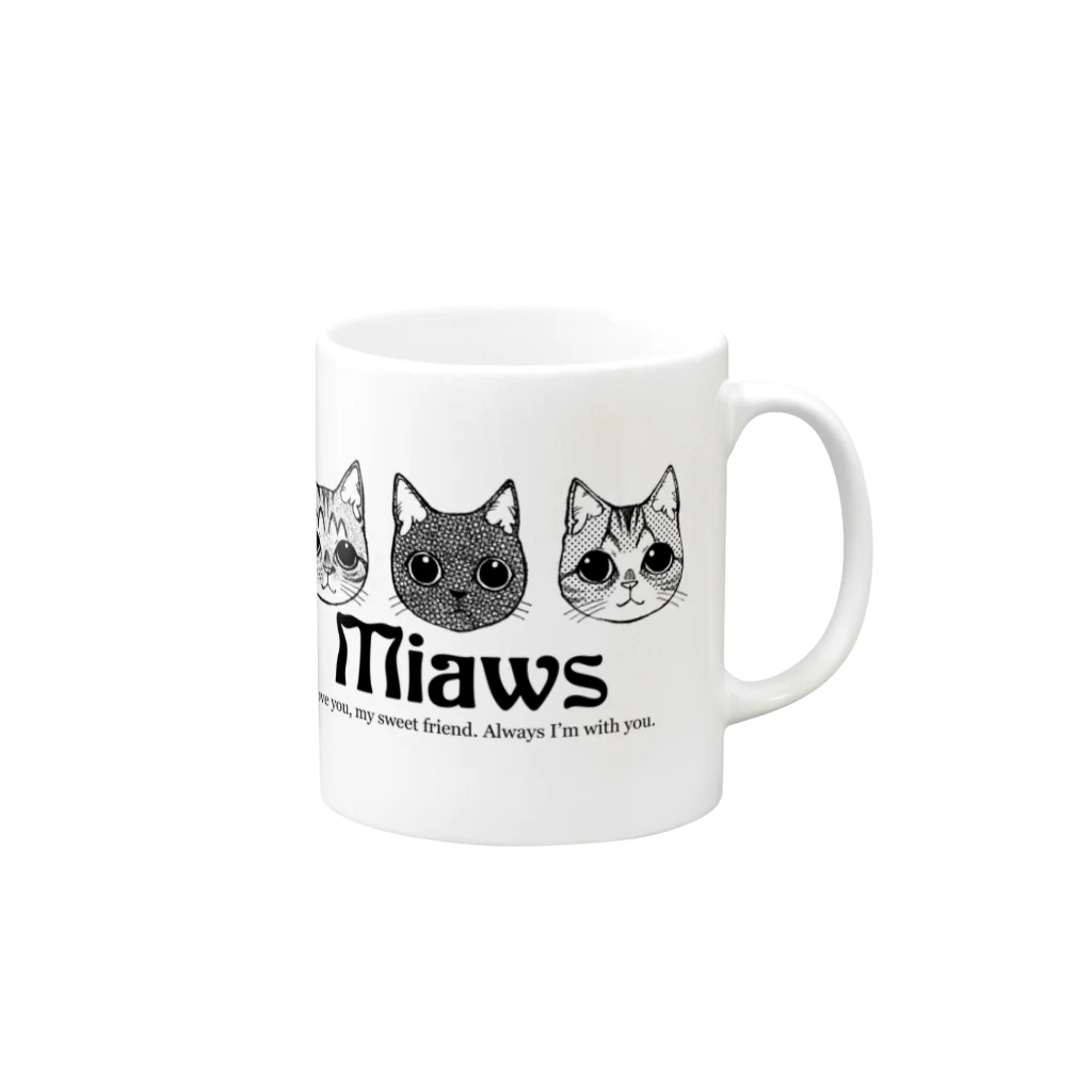 Miaws Shopの3にゃんず その2 Mug :right side of the handle