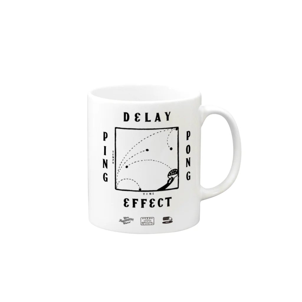 astrollage zakka official storeのDELAY EFFECT BLACK Mug :right side of the handle