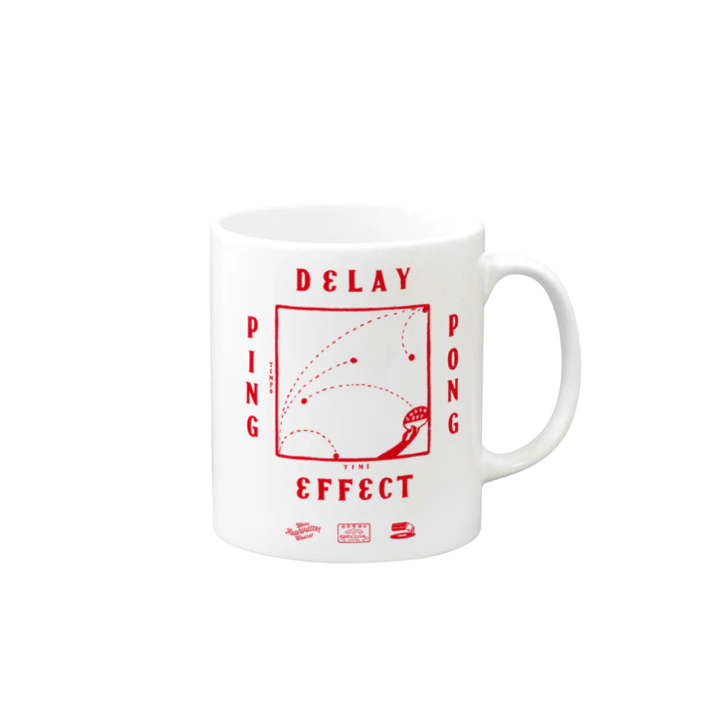 astrollage zakka official storeのDELAY EFFECT RED Mug :right side of the handle