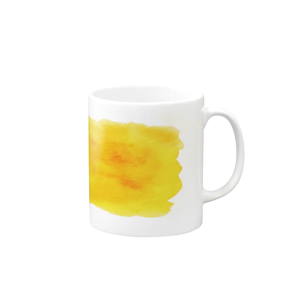 どうぶつの水彩画店のcolor きいろ Mug :right side of the handle