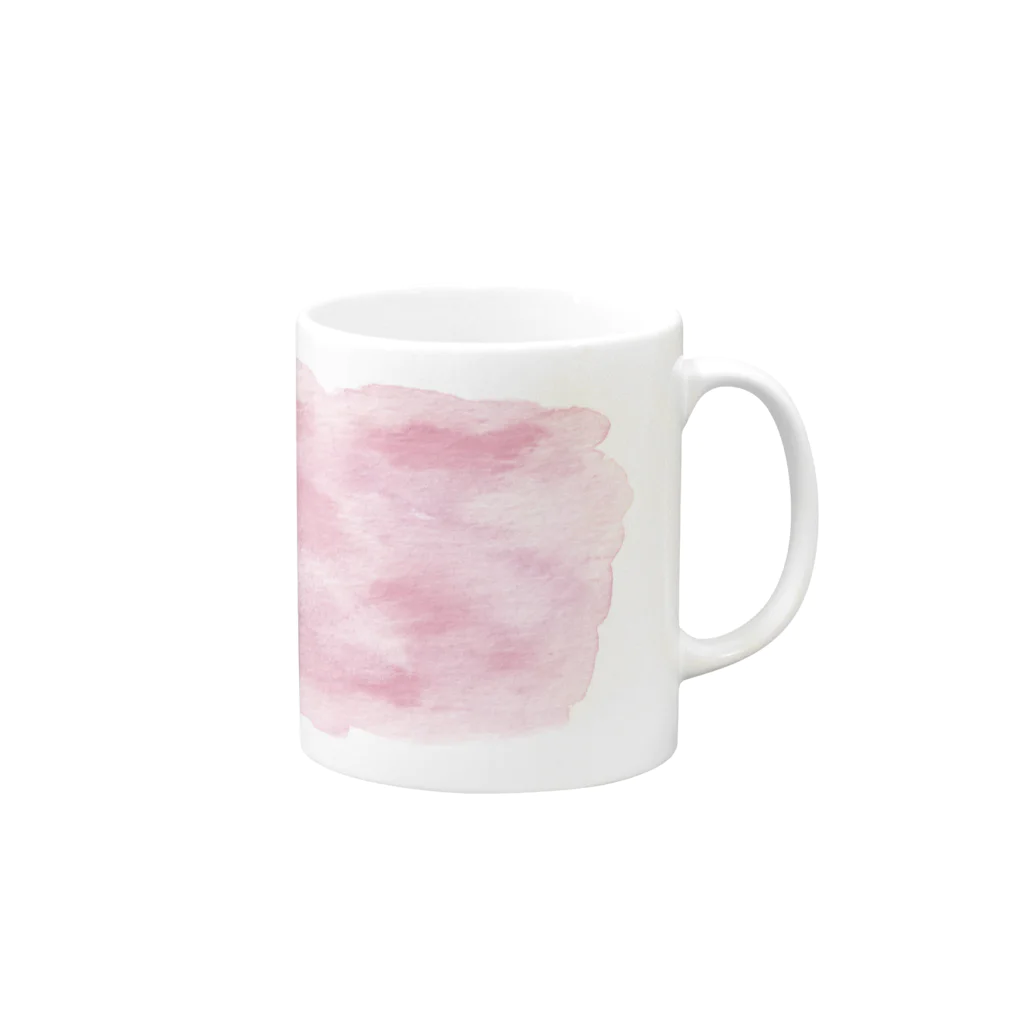 どうぶつの水彩画店のcolor ピンク Mug :right side of the handle