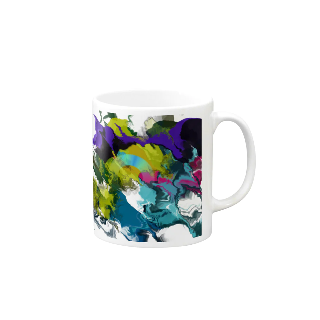 asunの渋色マーブル Mug :right side of the handle