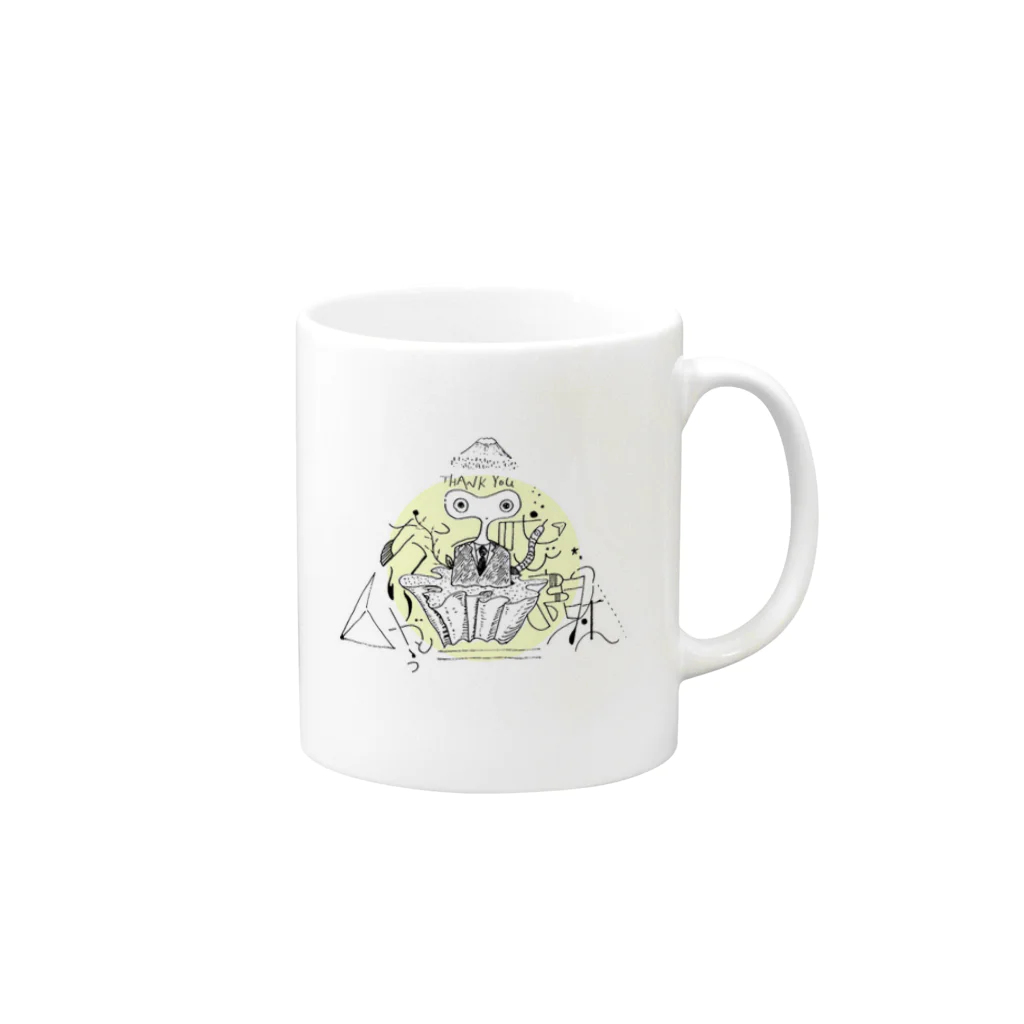 meme_shopのmemeくん Mug :right side of the handle