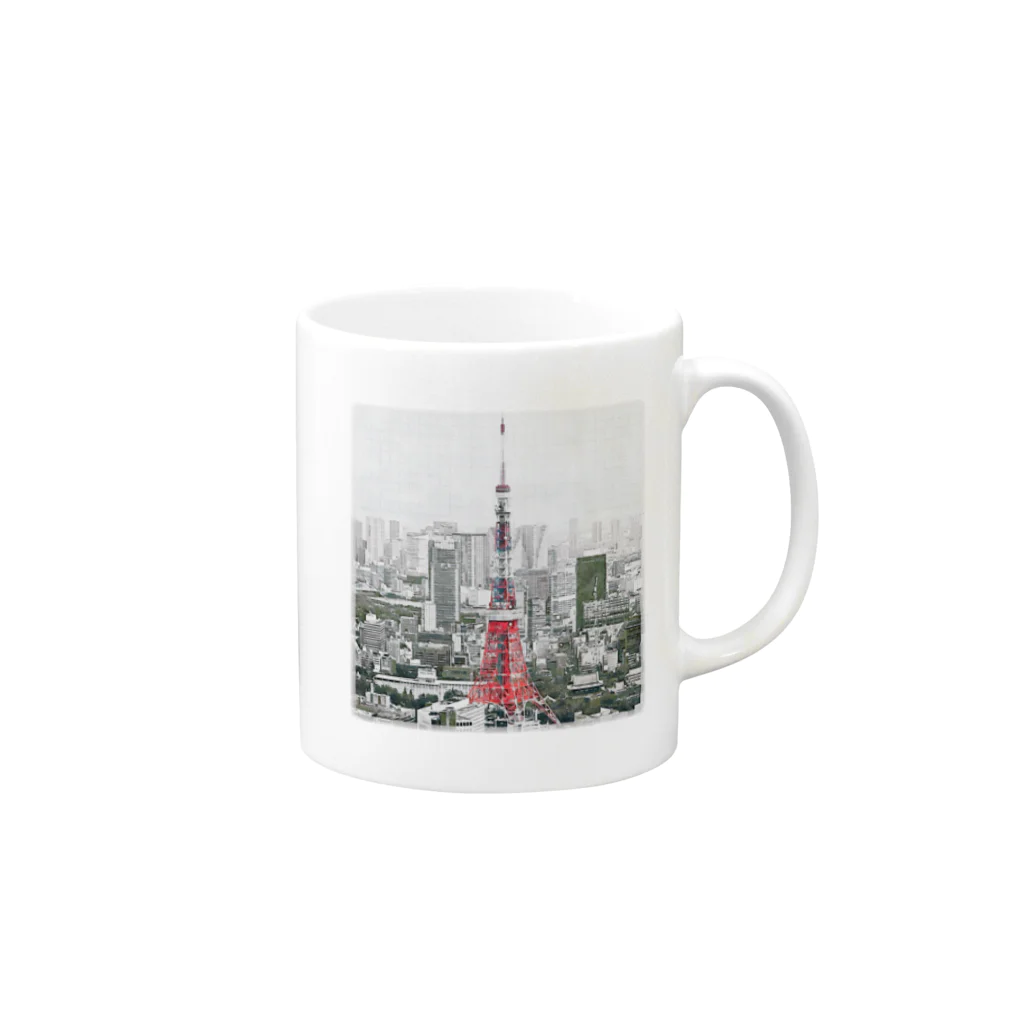 猿猫堂のTECHNOPOLIS_TOKIO Mug :right side of the handle