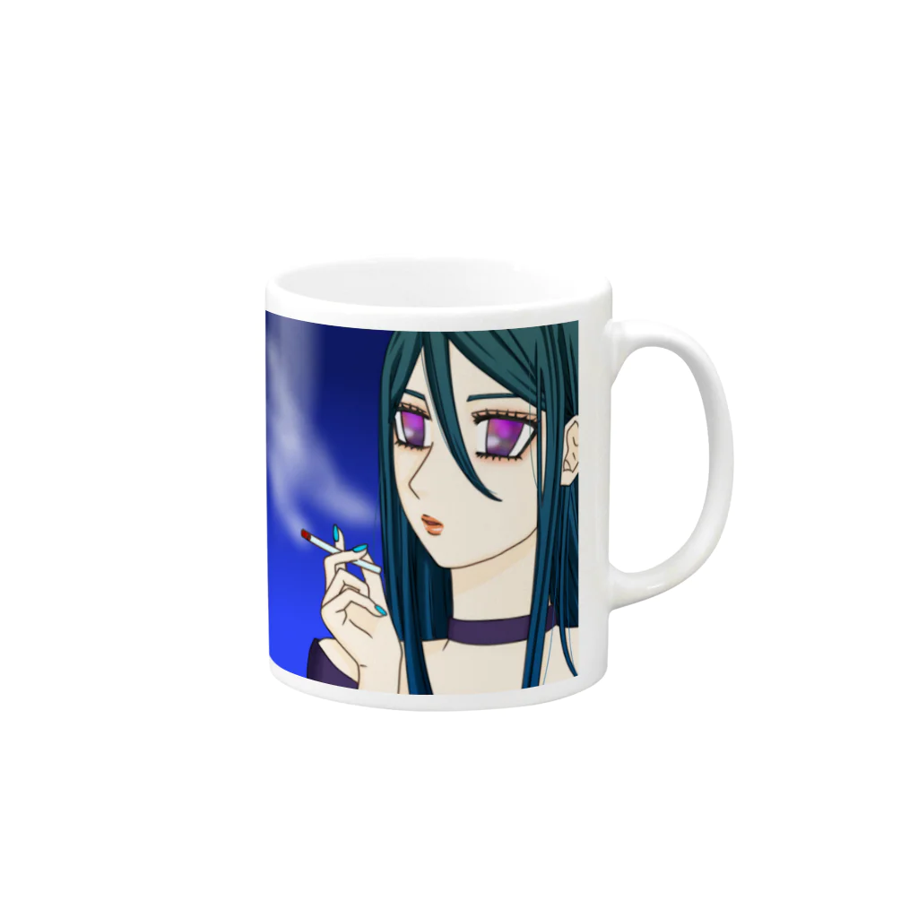 ガールズルームのクールタバコ女子 Mug :right side of the handle