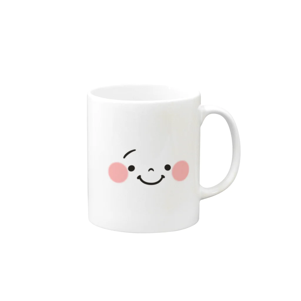 いえらぶ君のお店 むに～｜>´・◡・ ♥ <|のいえらぶ君の顔むに~ Mug :right side of the handle