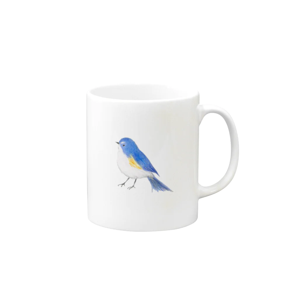 小さな星の庭の青い鳥 Mug :right side of the handle