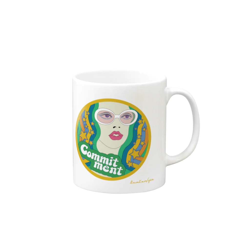 YAN_AnmKnmのcommitment Mug :right side of the handle