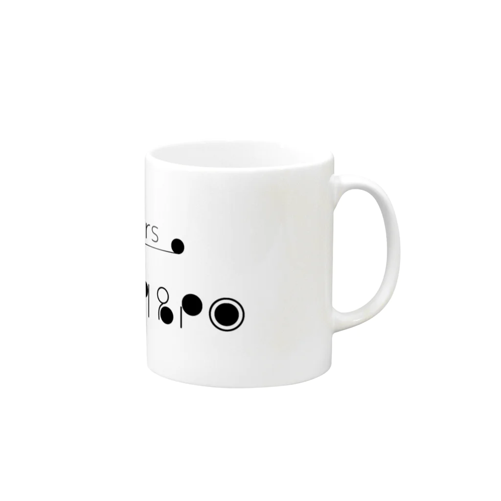 A X u / 亜 素のcircle numbers マグ Mug :right side of the handle