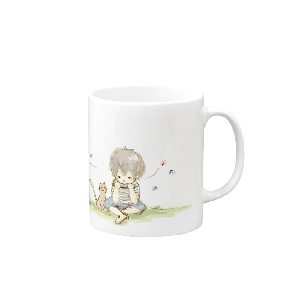 kyr0v0のハーモニカ少年 Mug :right side of the handle