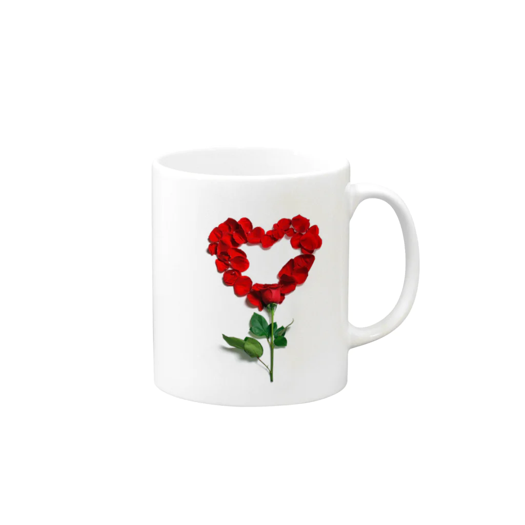 tak8455のHeart of rose Mug :right side of the handle