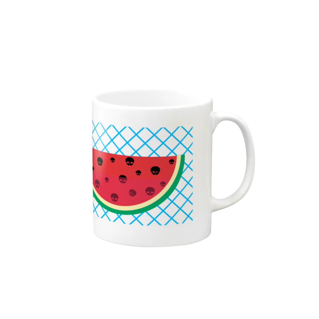 てりたま屋のてりたまの夏！(スイカver) Mug :right side of the handle