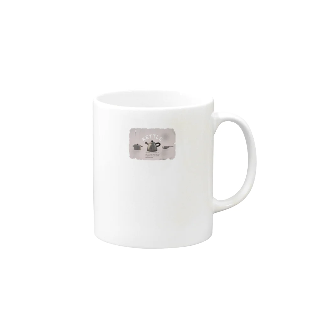 はっぴーあっぴーのケトル Mug :right side of the handle