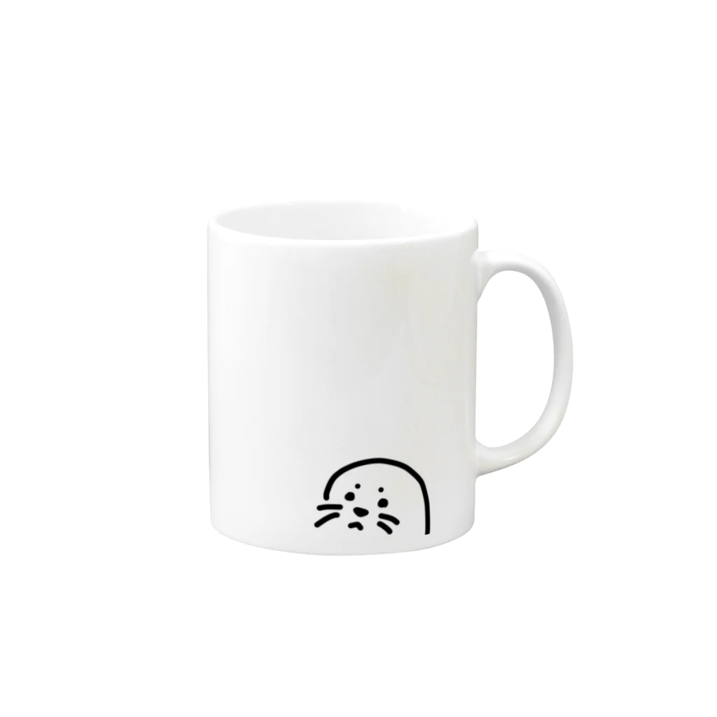 あざらし子のみつめるあざらし Mug :right side of the handle