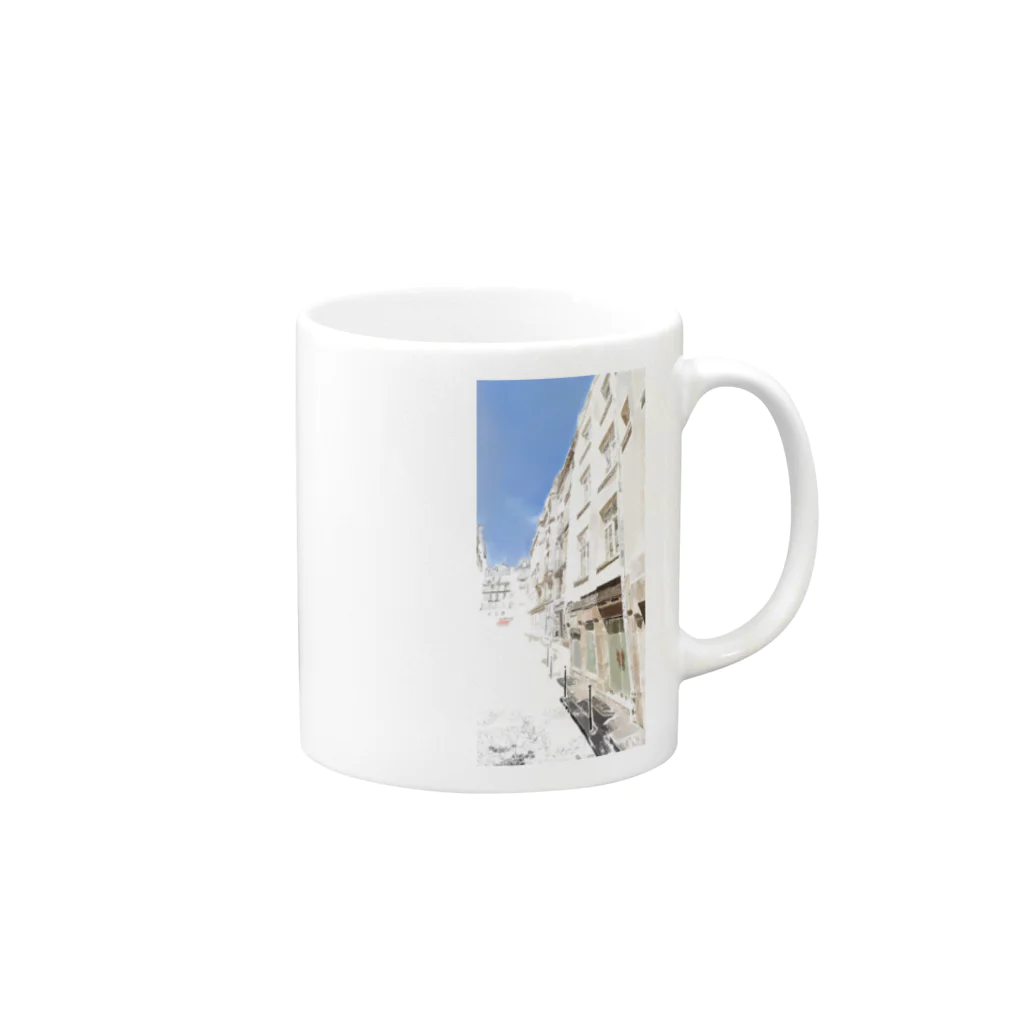 rilybiiのSky and green door Mug :right side of the handle