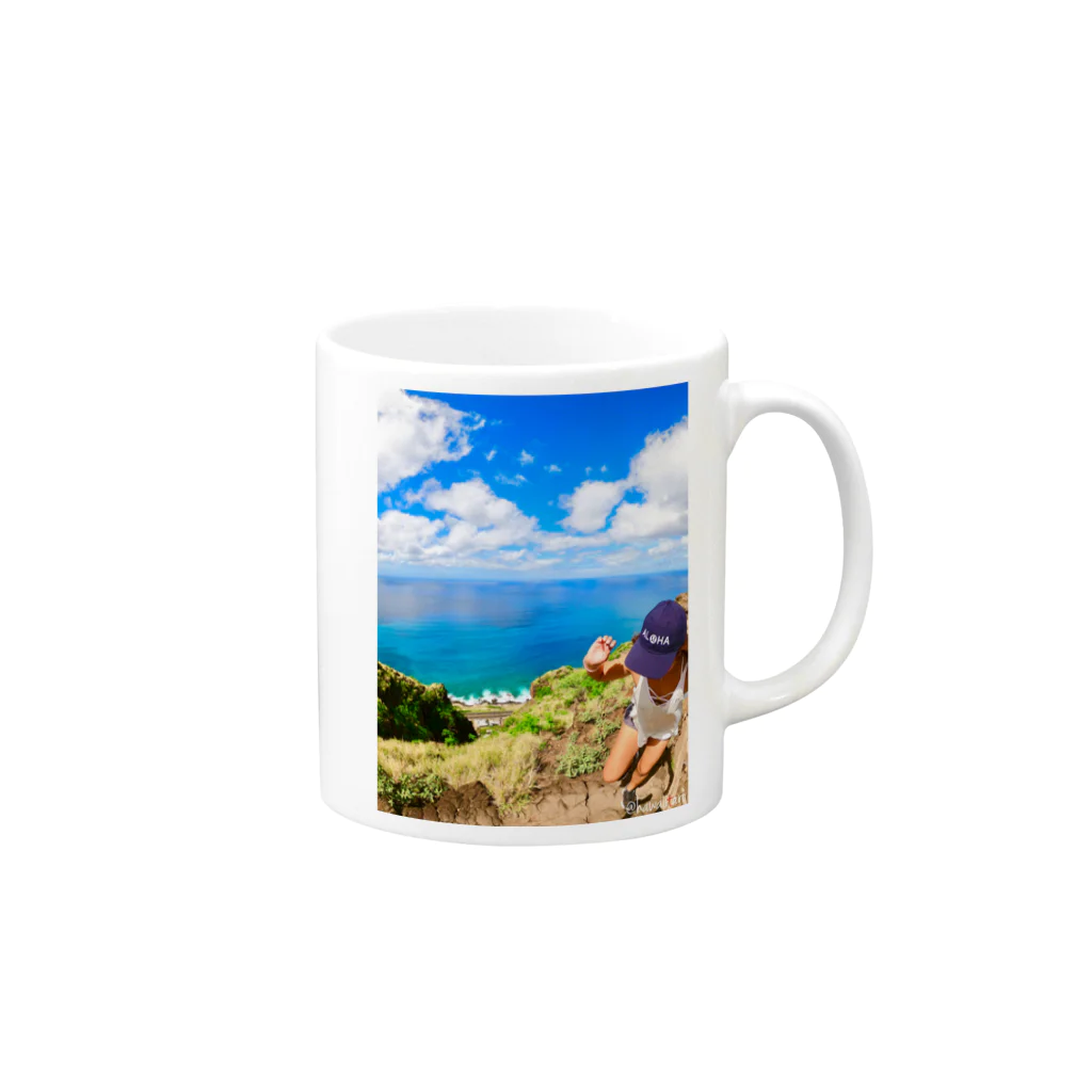 hawaiitaroハワイグッズショップのハワイ絶景ALOHA Mug :right side of the handle