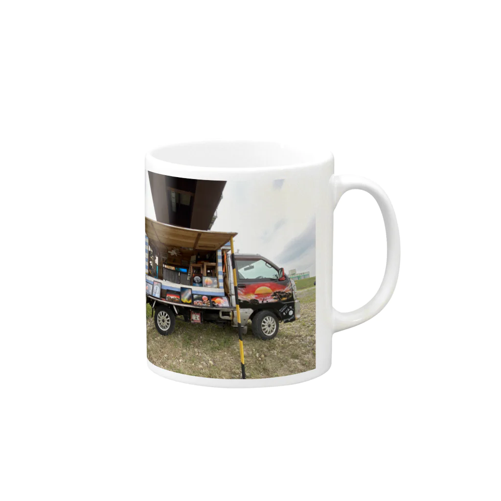 oshimuraの移動販売車 Mug :right side of the handle