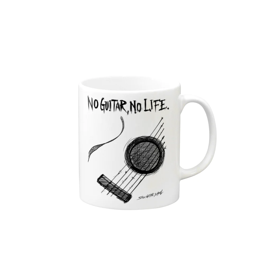 TACAのグッズ売り場のNo Guitar, No Life Mug :right side of the handle