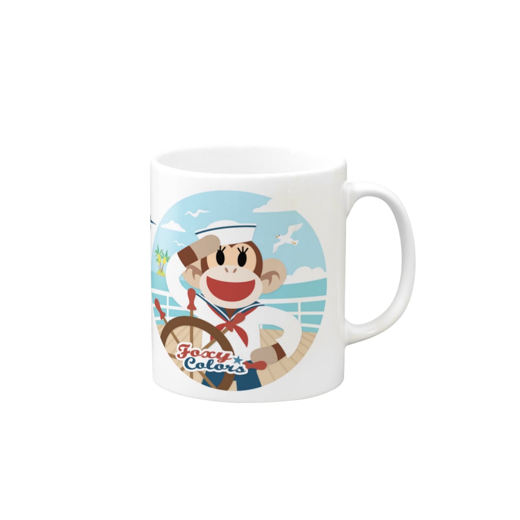 FOXY COLORSのマリン・ソックモンキー Mug :right side of the handle