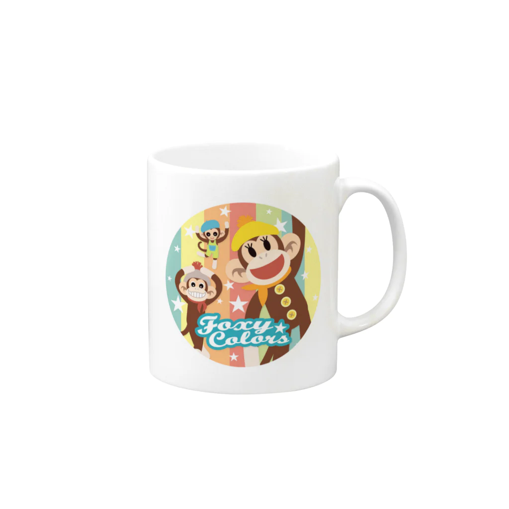 FOXY COLORSのソックモンキー・レトロポップ Mug :right side of the handle