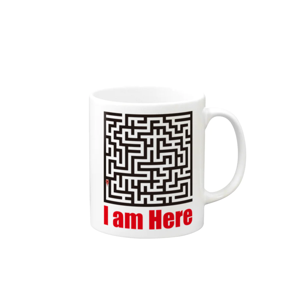 Fickleの迷路 I am Here Mug :right side of the handle
