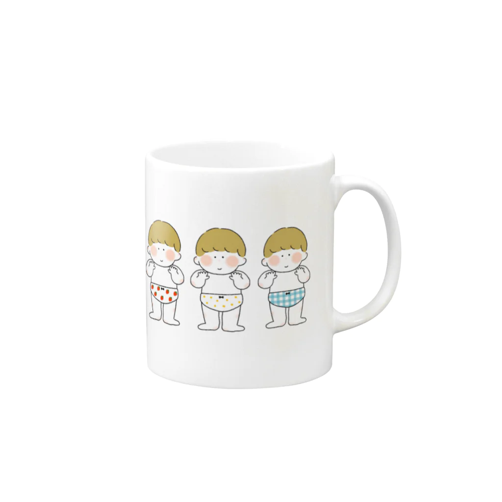 くまのお店🧸のおぱんつきょうだい Mug :right side of the handle