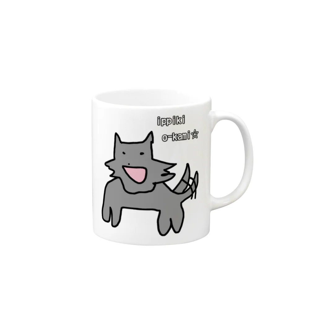 ダイナマイト87ねこ大商会の一匹狼 Mug :right side of the handle