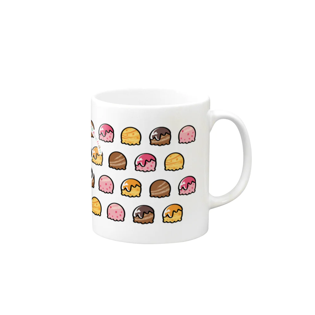 イラスト MONYAAT のCT50ズレぱんだちゃんのアイスを食べよう_cs Mug :right side of the handle