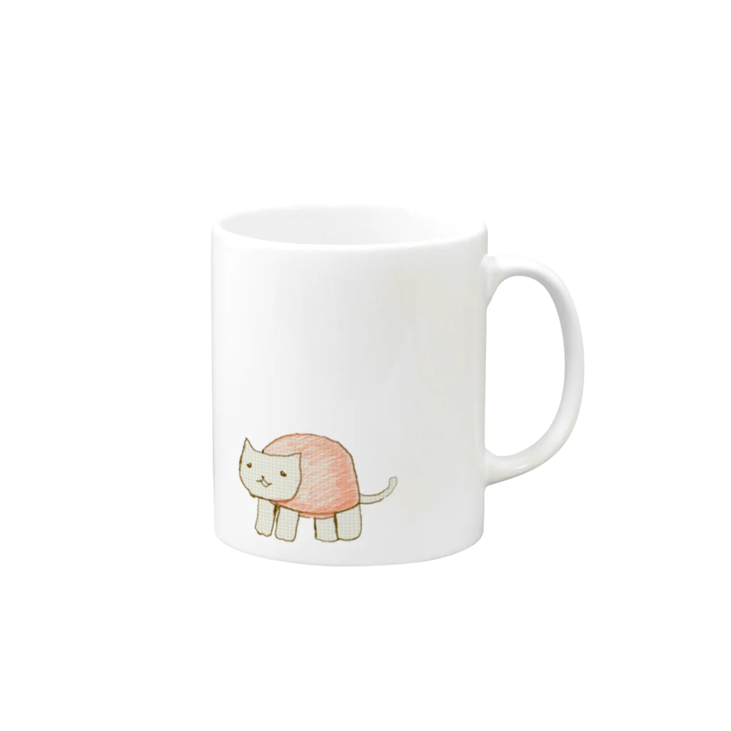 ねこかめのお店のねこかめ Mug :right side of the handle