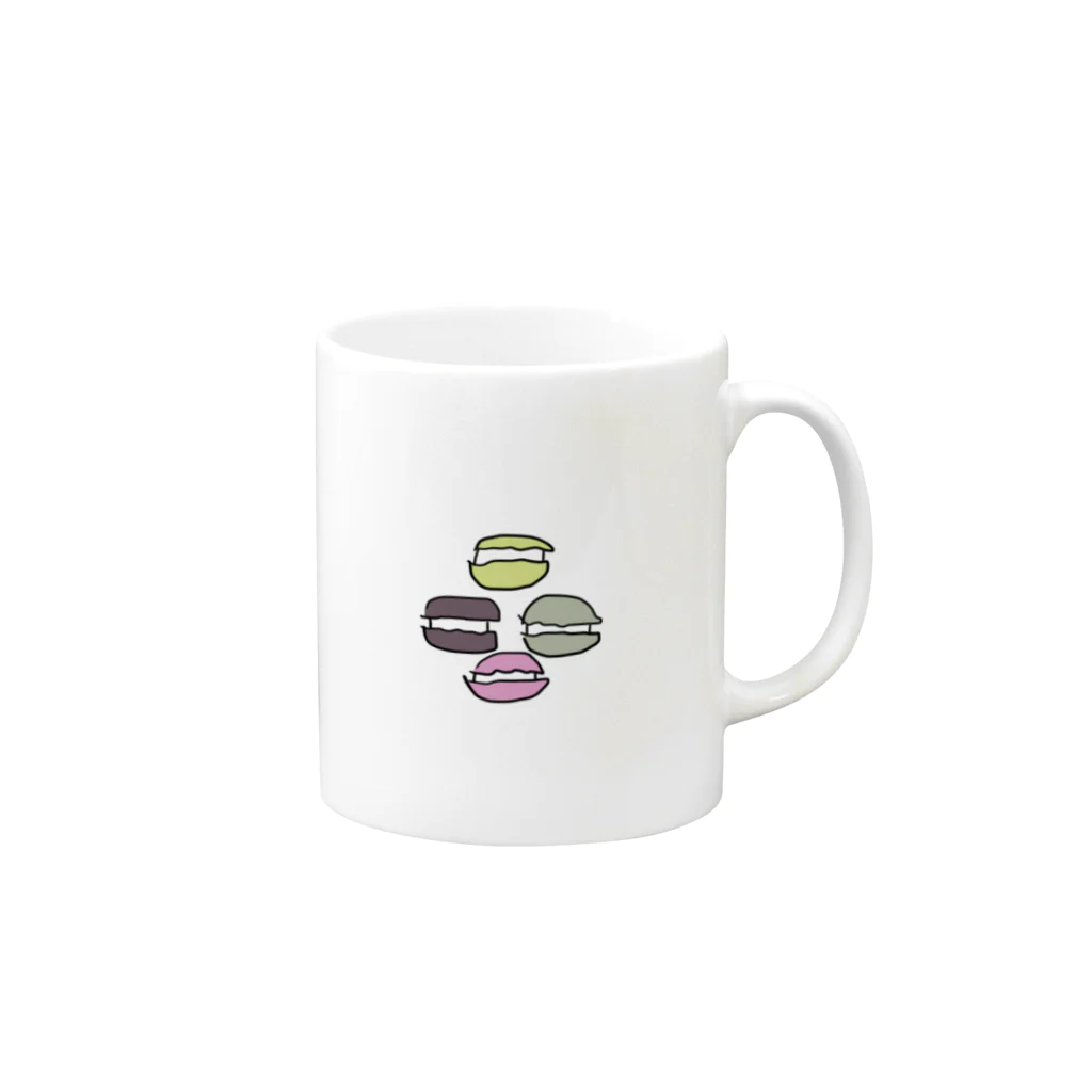 -minaco-のマッカロン Mug :right side of the handle