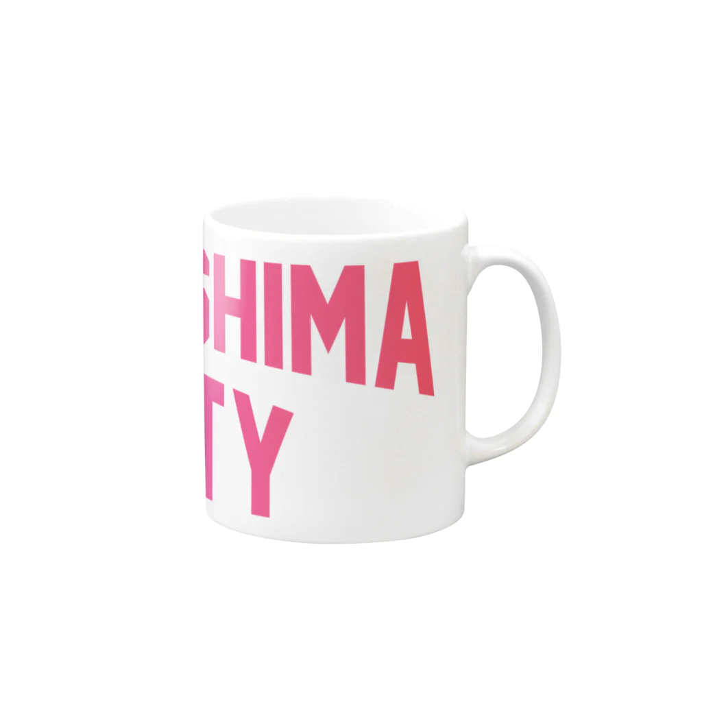 JIMOTO Wear Local Japanの広島市 HIROSHIMA CITY Mug :right side of the handle