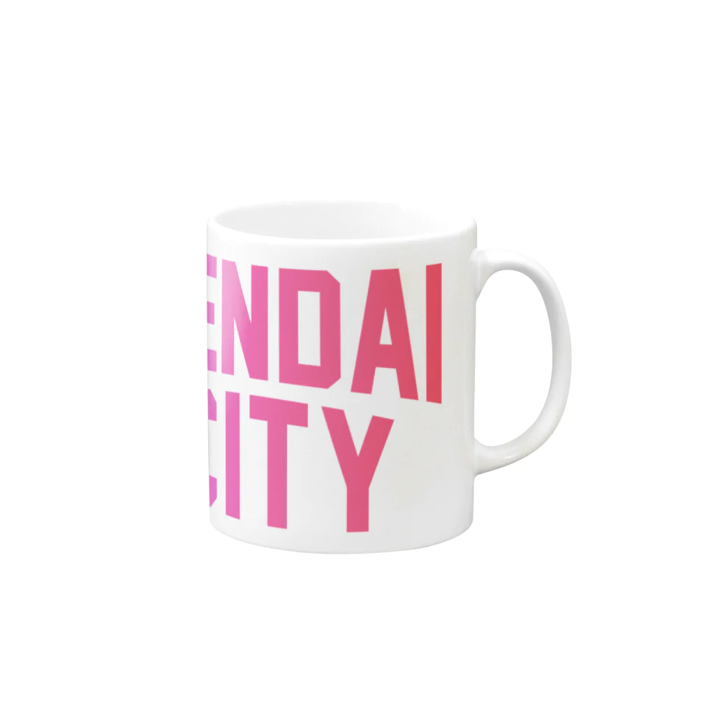 JIMOTO Wear Local Japanの仙台市 SENDAI CITY Mug :right side of the handle