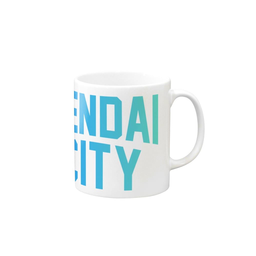 JIMOTO Wear Local Japanの仙台市 SENDAI CITY Mug :right side of the handle