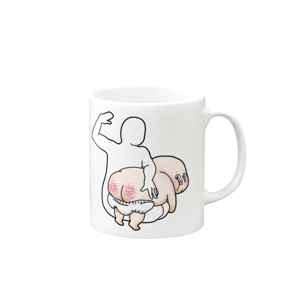 メトロ森タン美術館のむんち君ぺんぺん Mug :right side of the handle