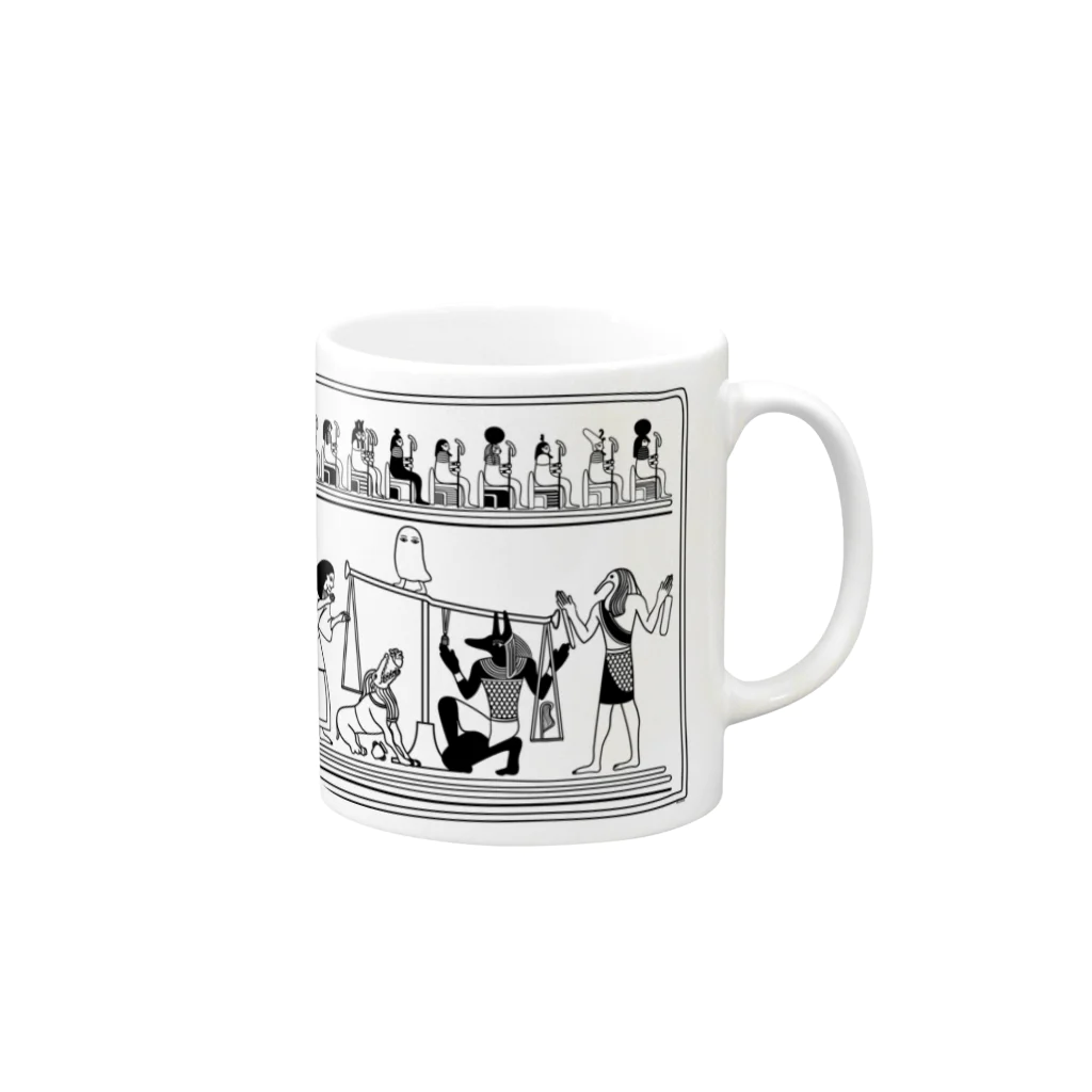 Cɐkeccooのらくがきシリーズ★エジプトの神様たち Mug :right side of the handle