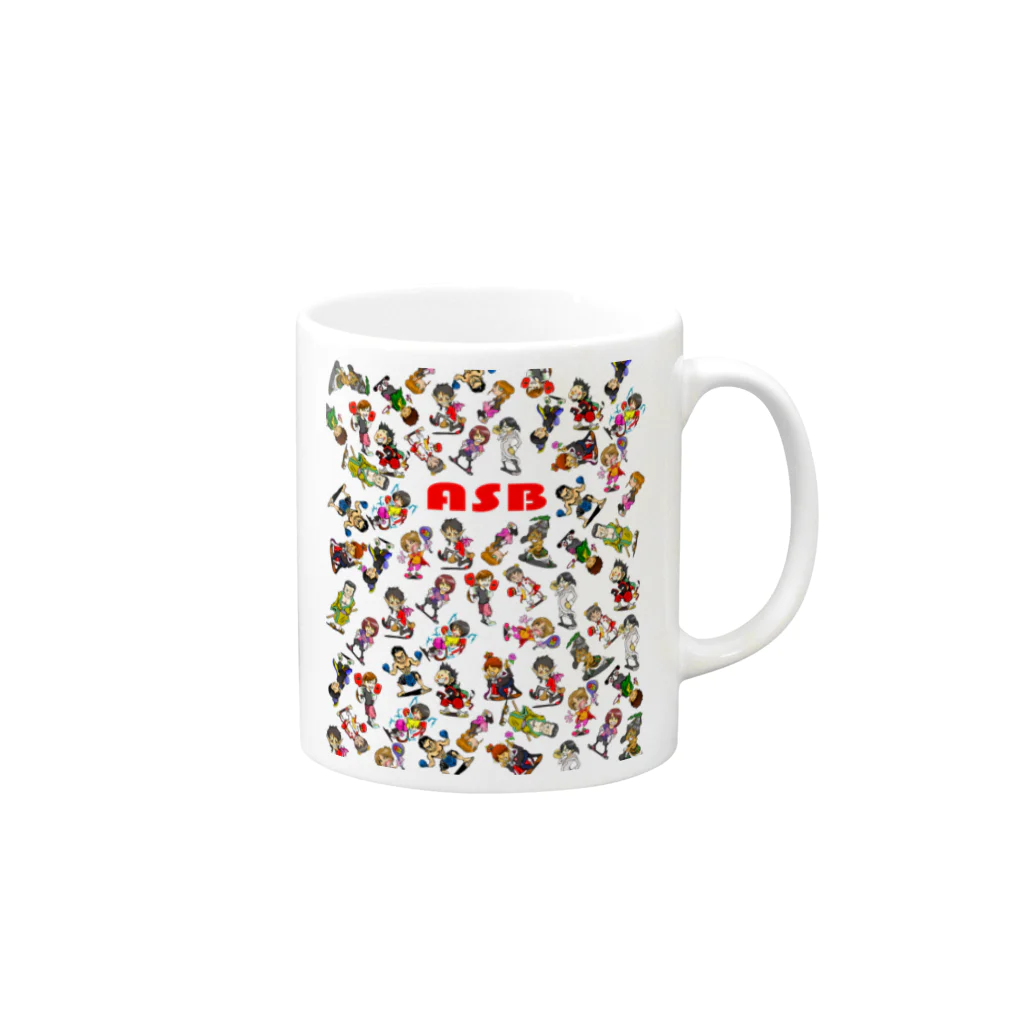 ASB boxingclub SHOPのASBスタッフキャラクターアイテム（白） Mug :right side of the handle