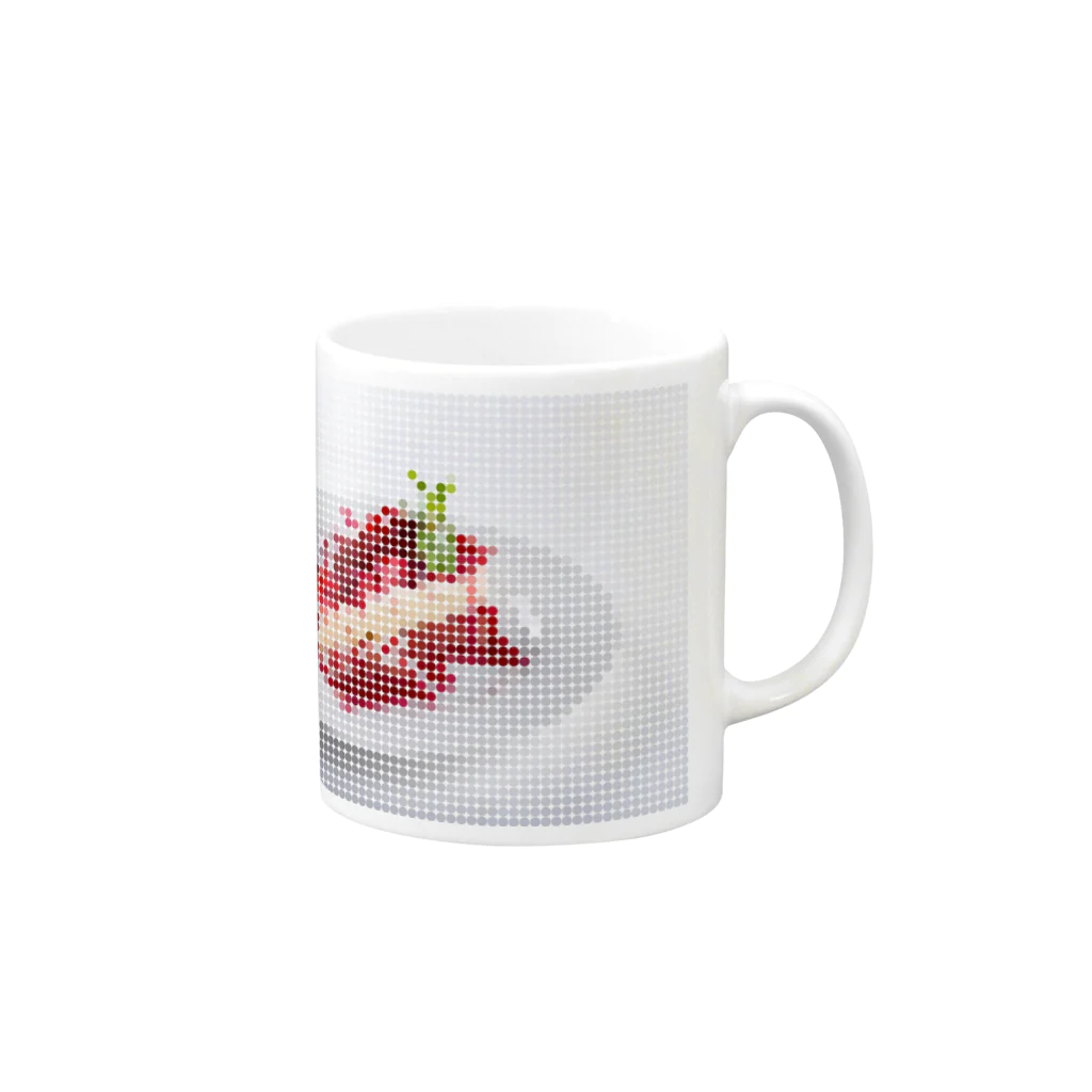 ピク飯のYummy Dot! 苺のケーキ Mug :right side of the handle