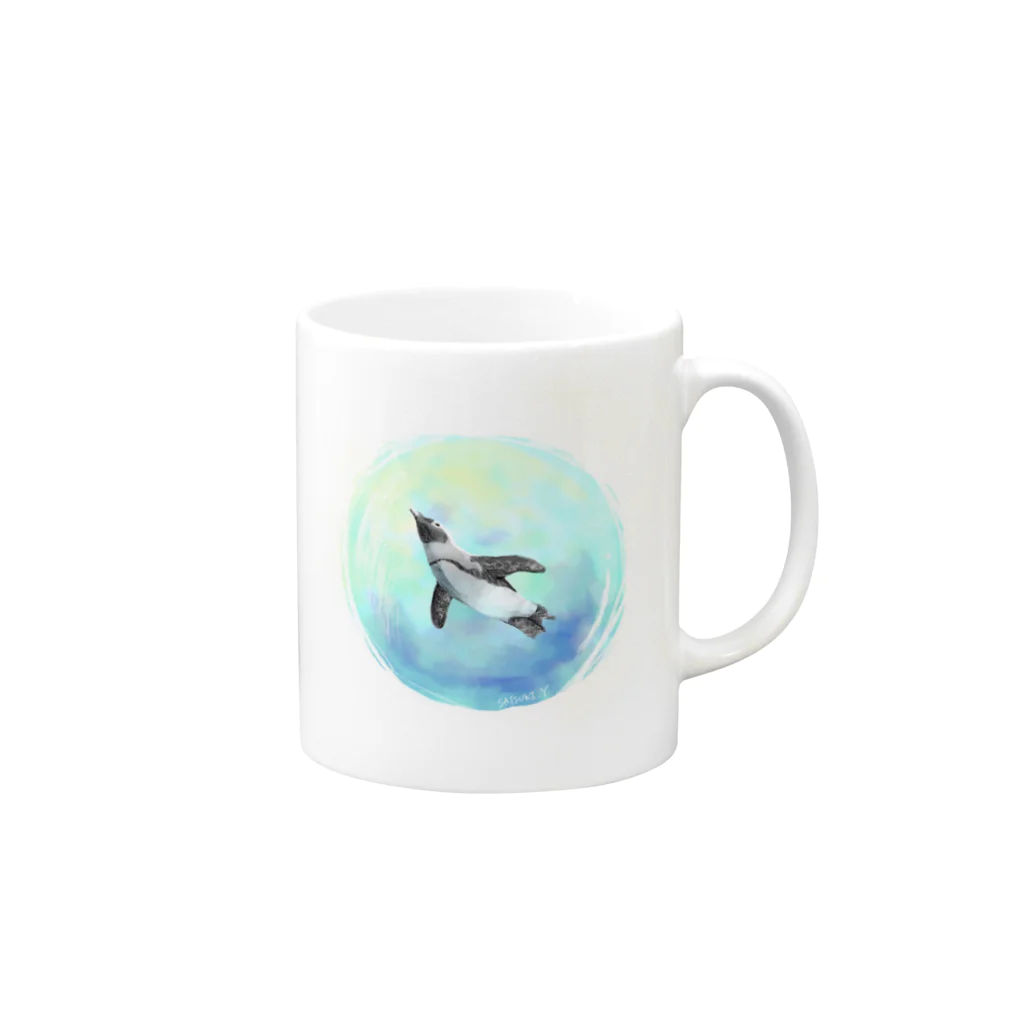 yuri-kunの空飛ぶペンギン Mug :right side of the handle